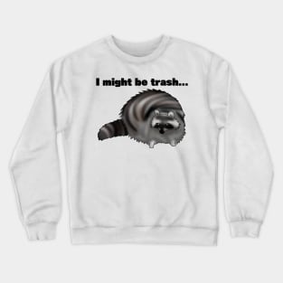 "I might be trash" Raccoon Meme Crewneck Sweatshirt